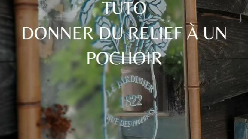 Pochoir en relief sur miroir